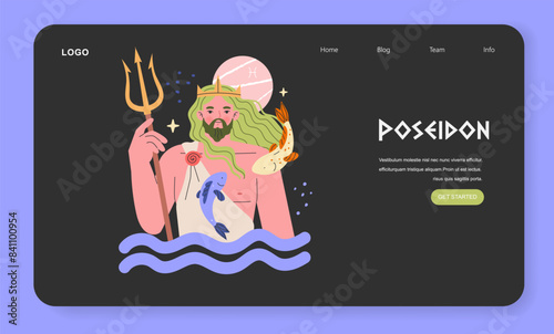 Ancient Greek Gods. Flat Vector Illustration