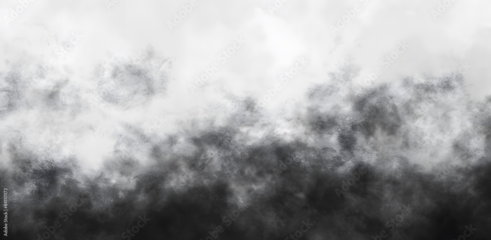 Obraz premium Black and White Watercolor Foggy Sky Background