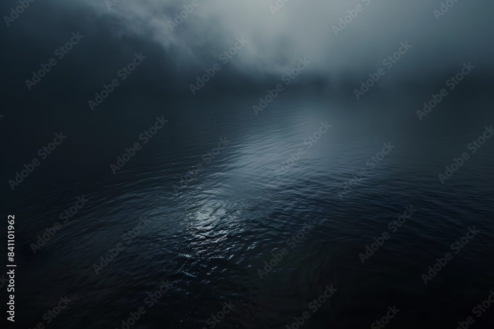 Mysterious Foggy Lake with Subtle Highlights Mysterious Foggy Lake with Subtle Highlights