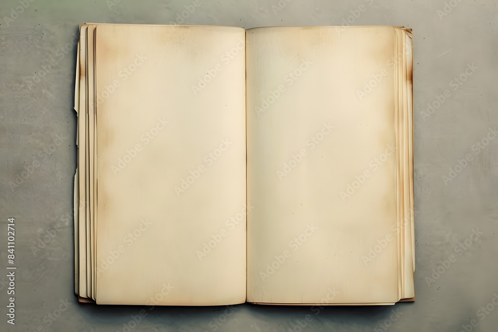Naklejka premium Vintage Open Book with Beige Background
