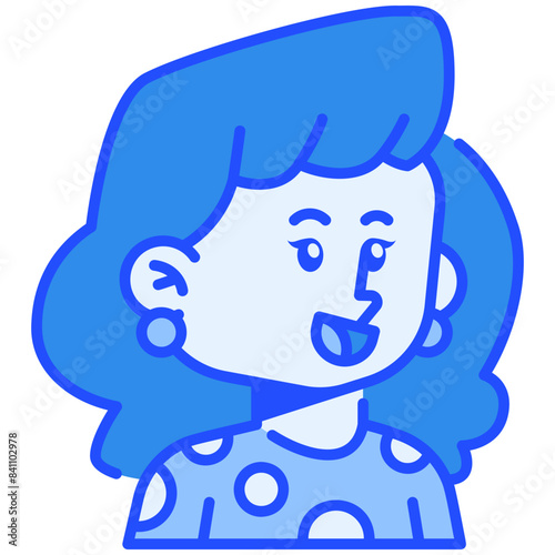 Woman Blue Color Icon