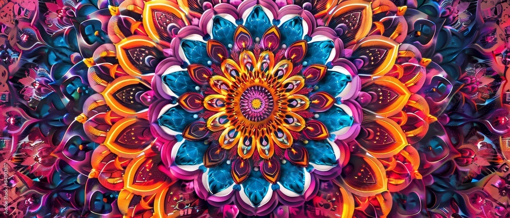 Vibrant Abstract Mandala Art with Intricate Patterns and Bold Colors, Perfect for Modern Home Decor, Meditation Spaces, and Artistic Inspiration Vibrant Abstract Mandala Art with Intricate Patterns and Bold Colors, Perfect for Modern Home Decor, Meditation Spaces, and Artistic Inspiration
