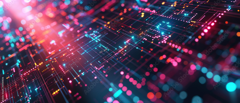 Abstract Network With Glowing Lines and Dots Abstract Network With Glowing Lines and Dots