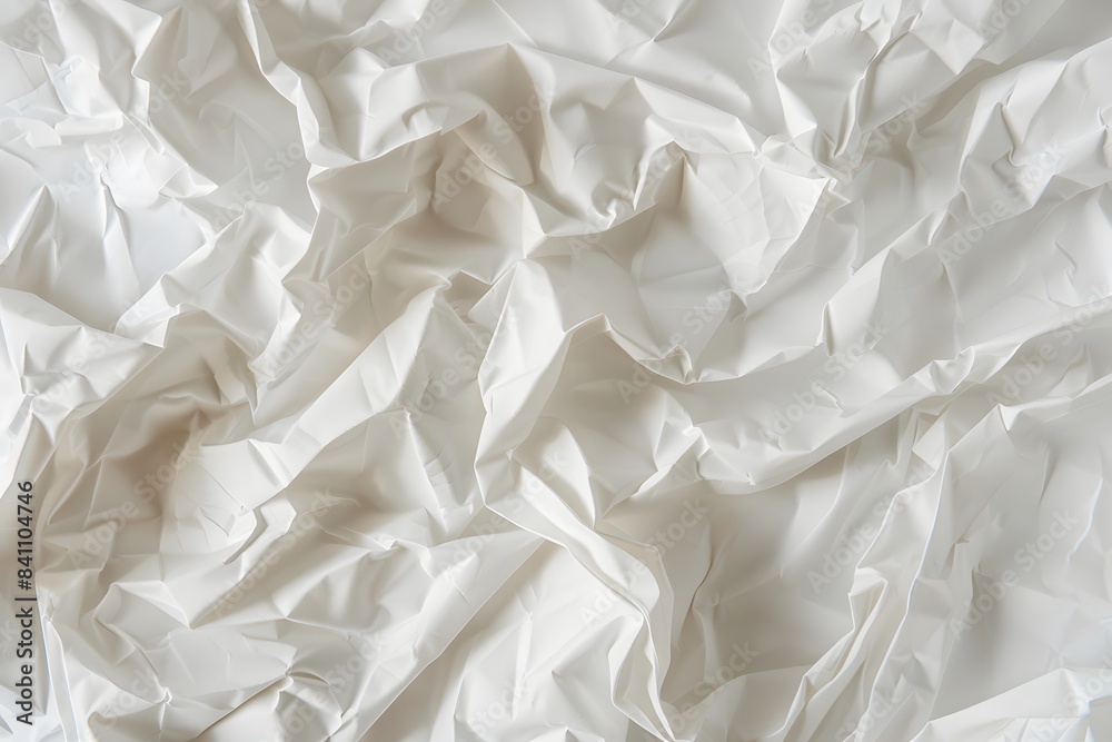 Close Up Crumpled White Paper Texture