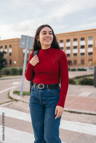 Beautiful Student girl portrait in the campus photo