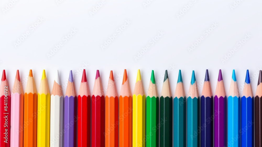 color pencils isolated on a white background, Painting ,crativeม artist color pencils isolated on a white background, Painting ,crativeม artist