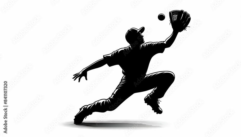 Obraz premium Shadow of a baseball player