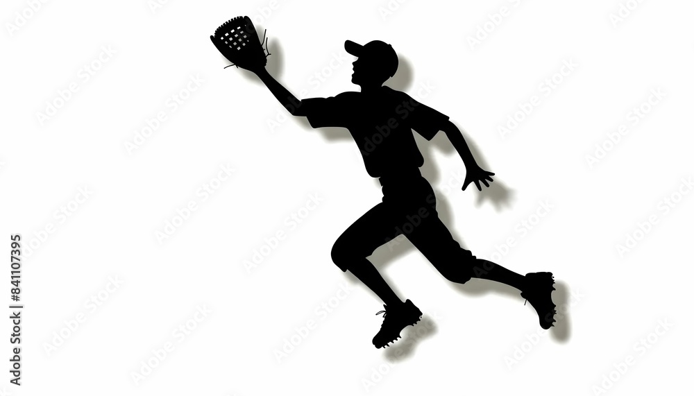 Obraz premium Shadow of a baseball player