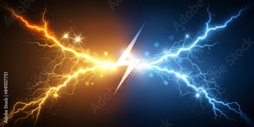 Sparkling lightning design with a Versus logo battle headline template , versus, logo, battle, headline, sparkling, lightning