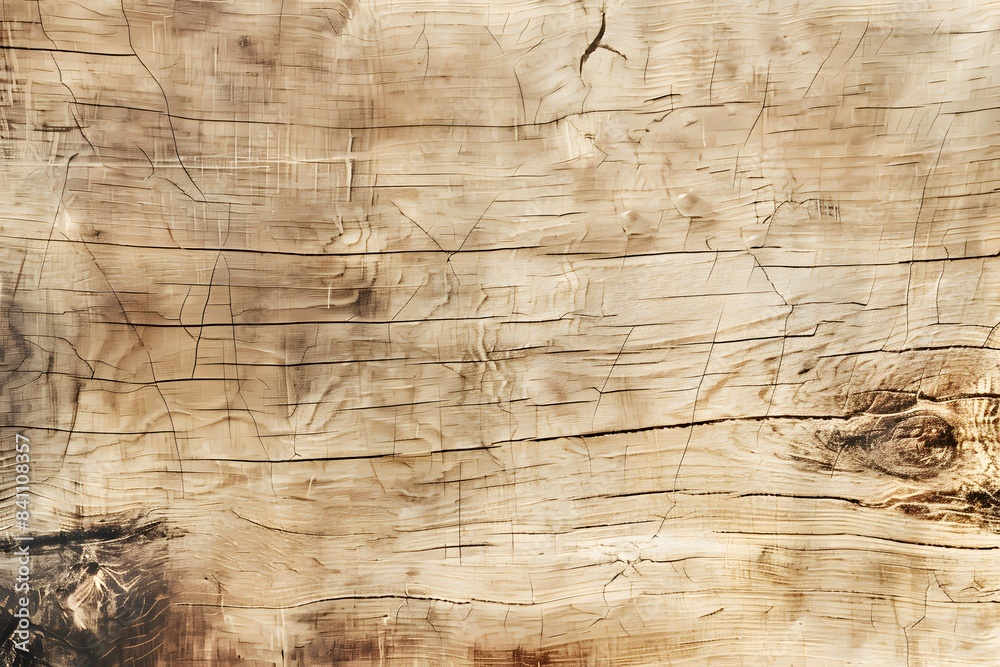 Naklejka premium Rustic Oak Wood Texture with Cracks and Grain