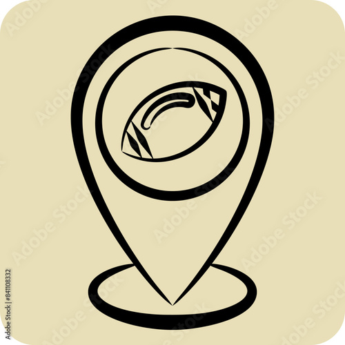 Icon Place Holder. related to Rugby symbol. hand drawn style. simple design illustration