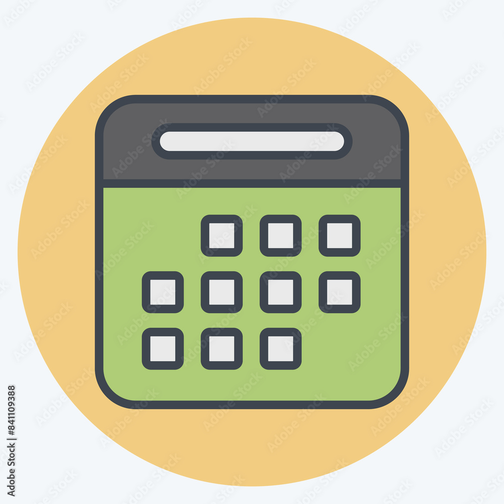Icon Calendar. related to Rugby symbol. color mate style. simple design illustration Icon Calendar. related to Rugby symbol. color mate style. simple design illustration
