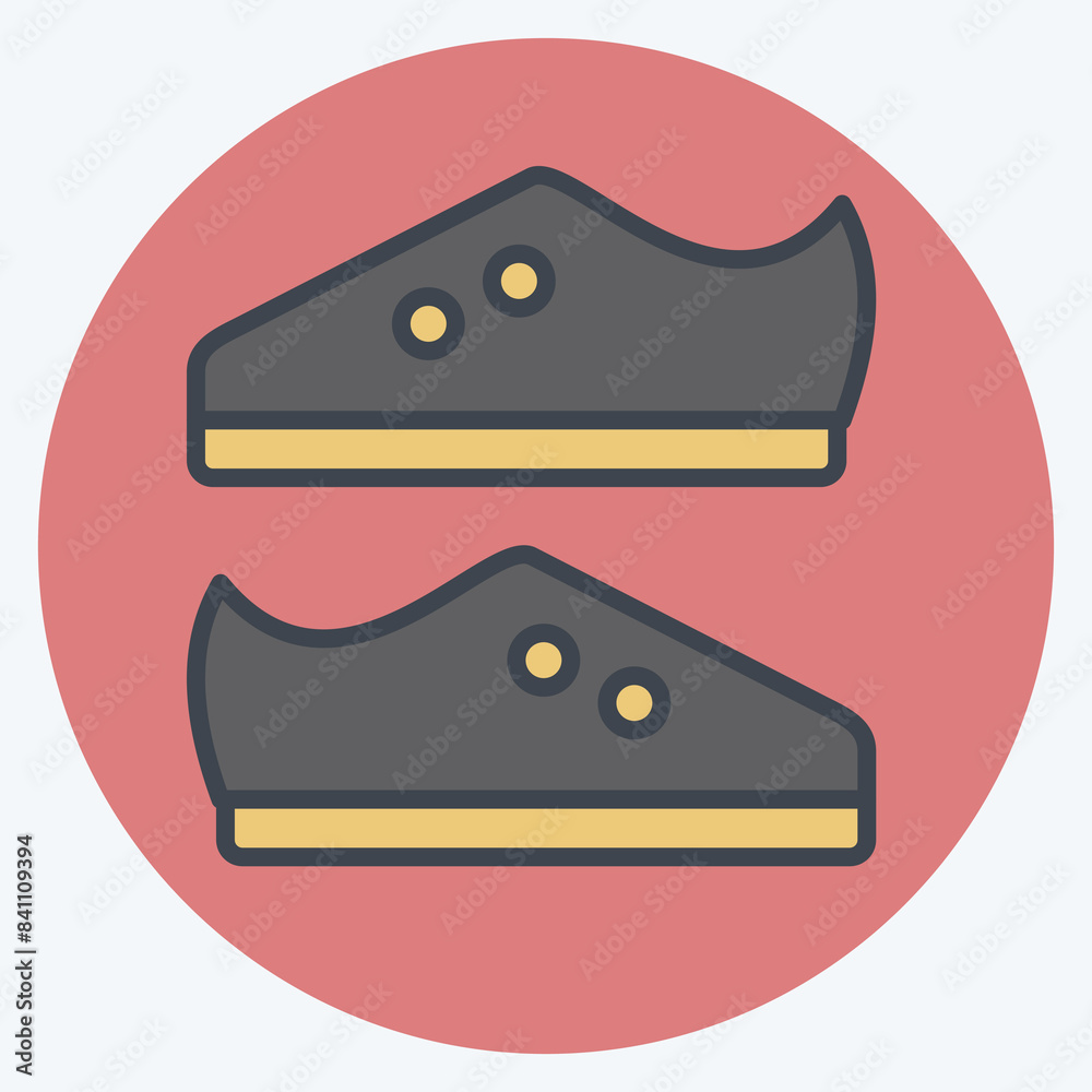 Icon Boots. related to Rugby symbol. color mate style. simple design illustration Icon Boots. related to Rugby symbol. color mate style. simple design illustration