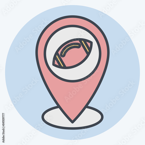 Icon Place Holder. related to Rugby symbol. color mate style. simple design illustration