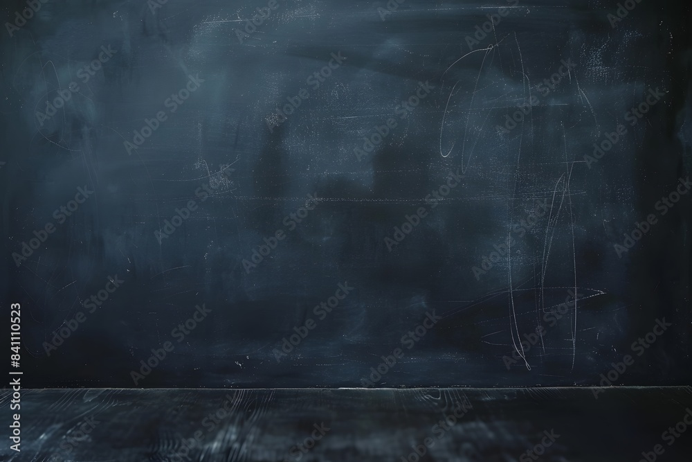 Dark Chalkboard Background With Wooden Floor Dark Chalkboard Background With Wooden Floor