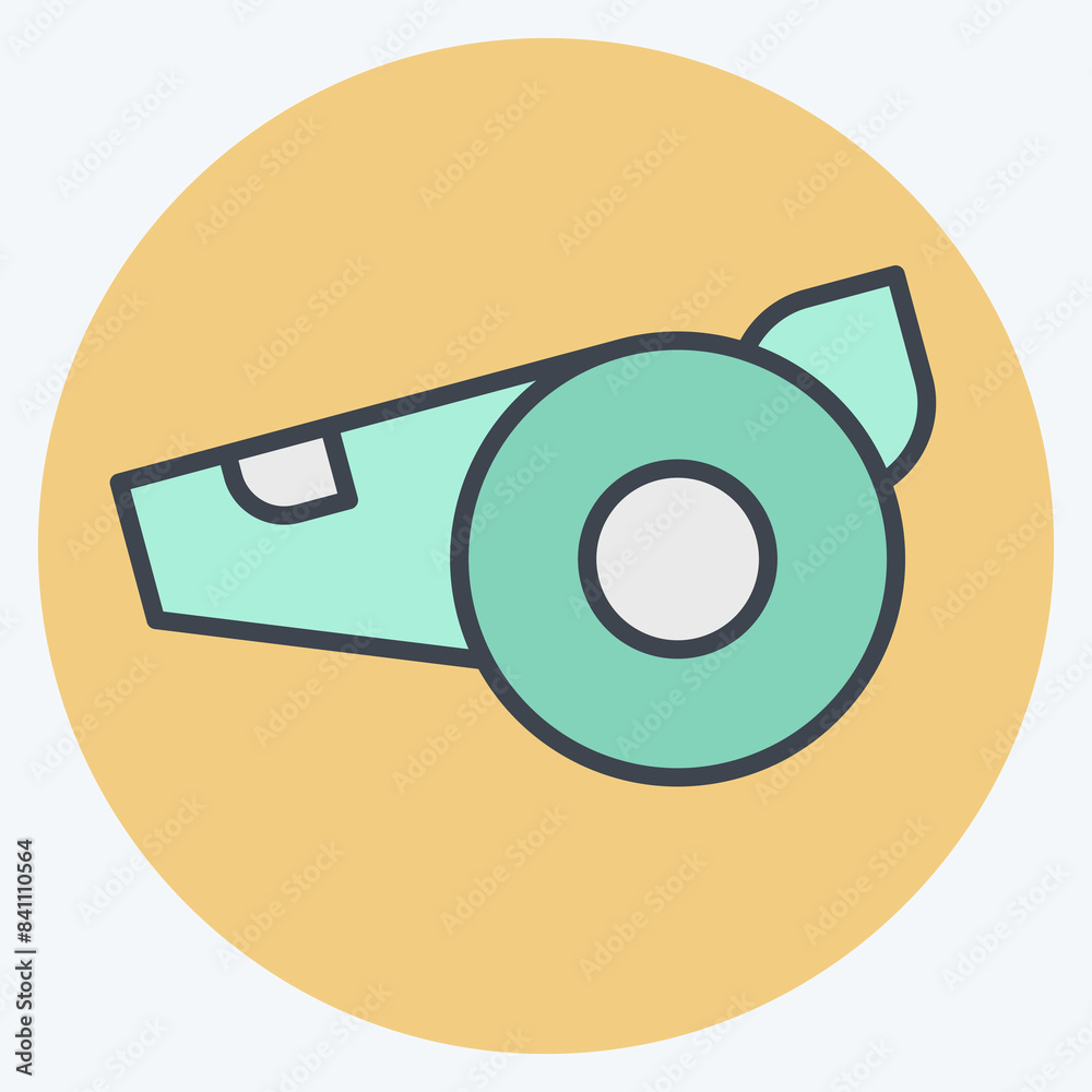 Obraz premium Icon Whistle. related to Rugby symbol. color mate style. simple design illustration