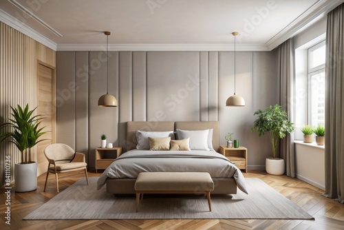 Modern minimalist bedroom with neutral color palette and simple furniture  minimalist  bedroom  modern