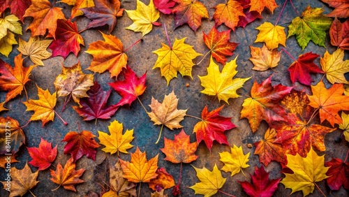 Vibrant autumn leaves scattered on the ground  autumn  leaves  background  colorful  seasonal  nature  foliage  outdoors  fall