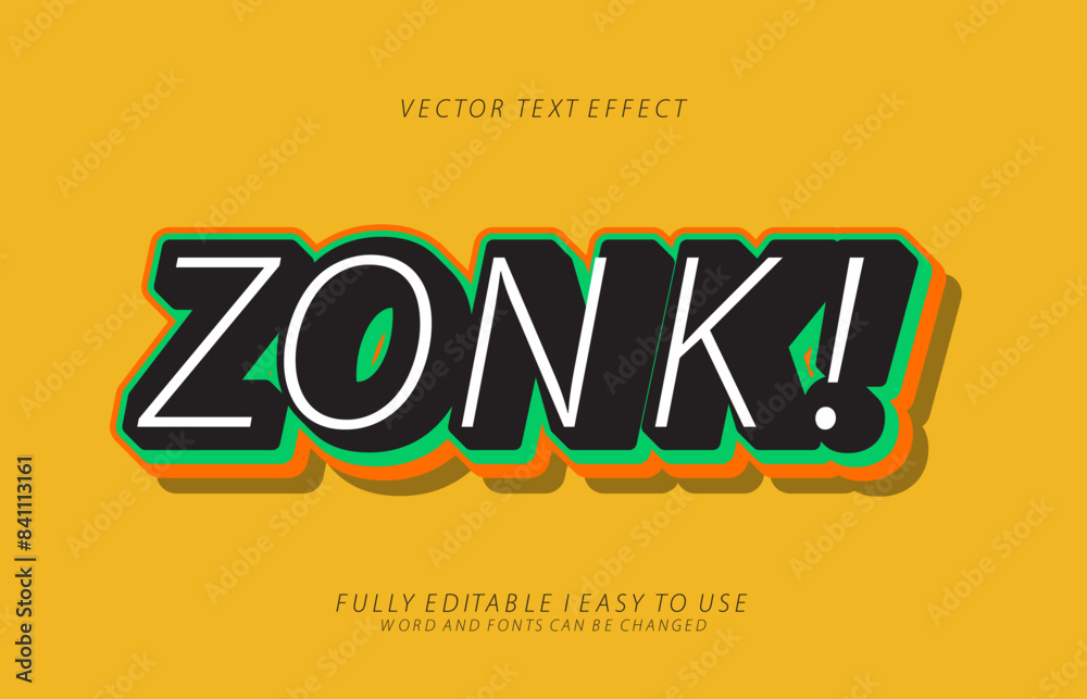 3d editable zonk text effect