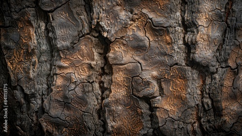 Texture of KELOMPANG wood serves as an excellent background for the bark pattern of a sizeable tree © 2rogan