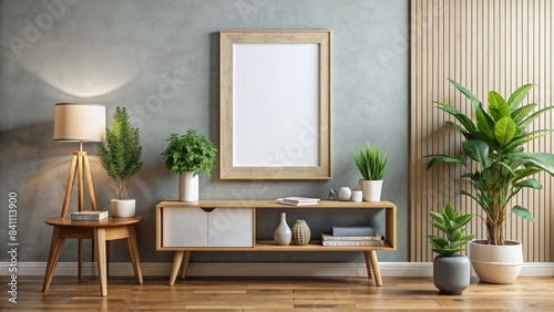 Stylish and modern wall poster picture frame mockup in a home room interior setting  mockup  frame  wall  poster  picture
