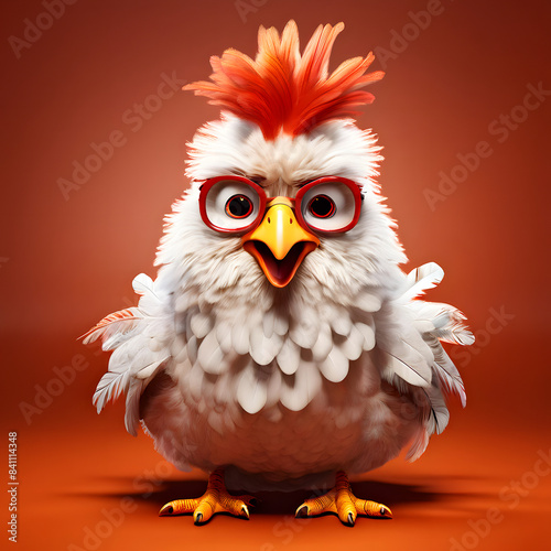 Hairy chicken with a smile