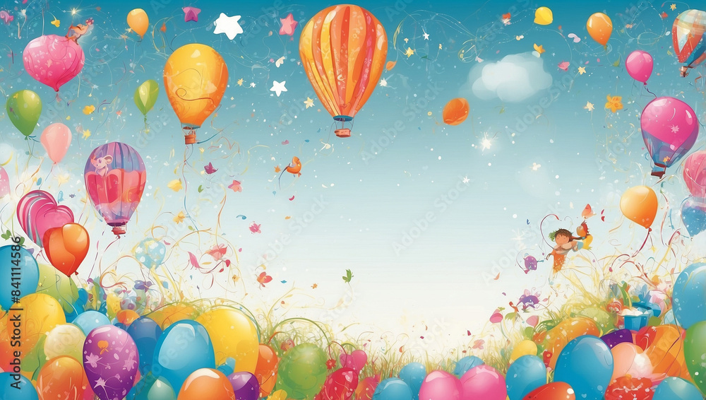 Fototapeta premium background with balloons-balloons on the sky