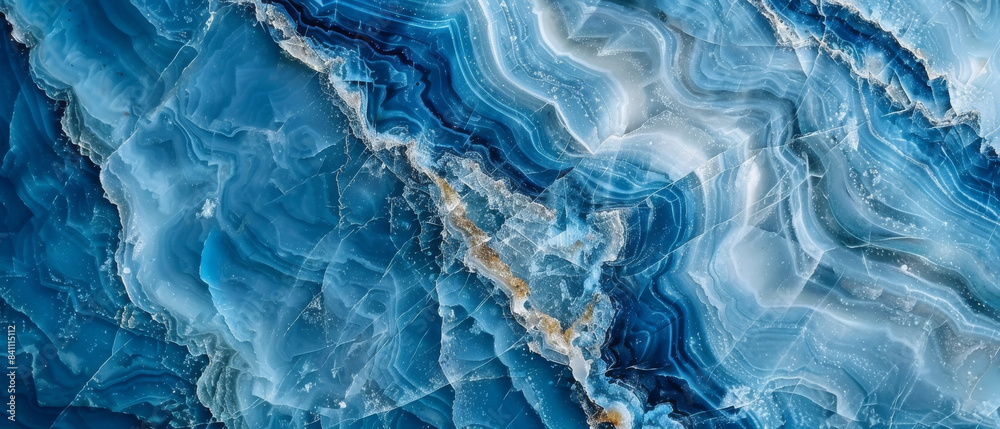 Abstract Blue Marble Texture With White And Gold Veins Abstract Blue Marble Texture With White And Gold Veins