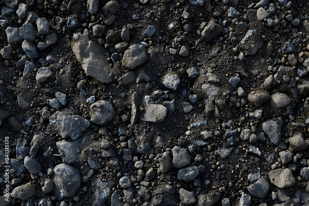 Seamless Black Soil Texture With Stones Seamless Black Soil Texture With Stones