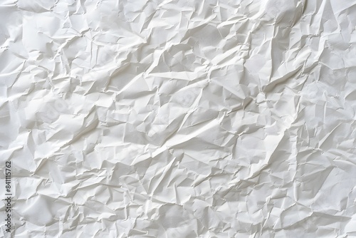 White Crumpled Paper Texture Background