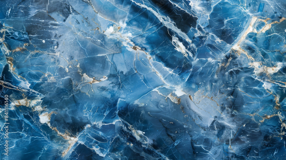 Blue Marble Texture With White And Gold Veins Blue Marble Texture With White And Gold Veins