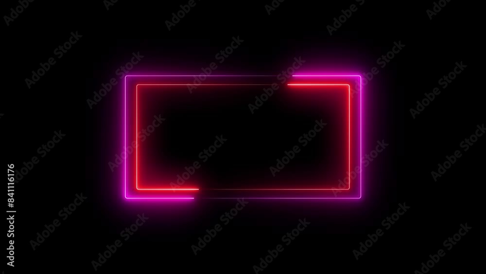 Abstract moving neon rectangle frame animation background and seamless loop line. Abstract moving neon rectangle frame animation background and seamless loop line.