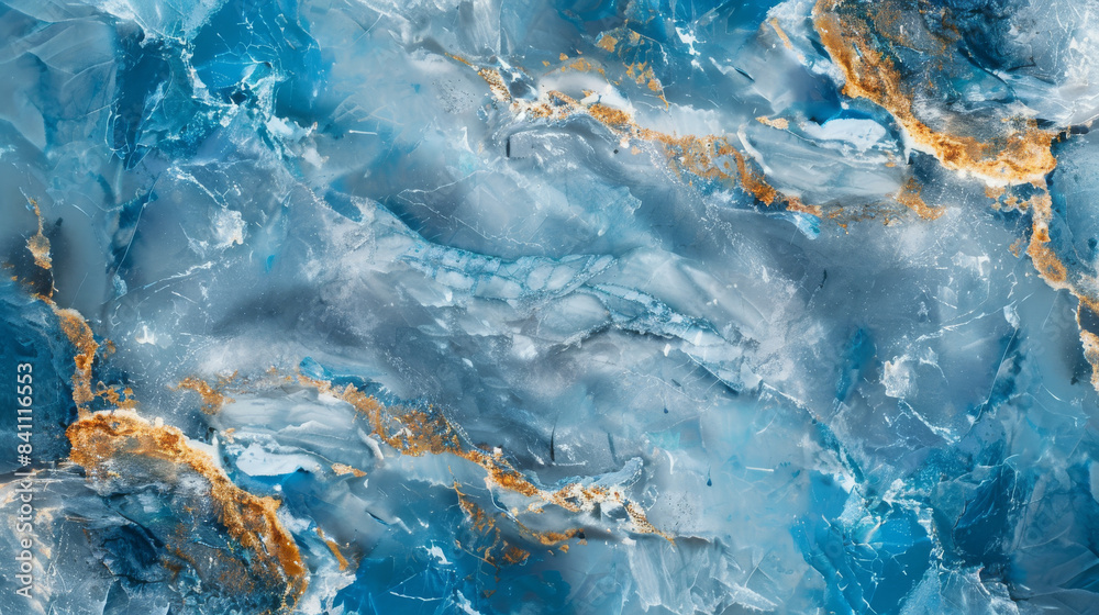 Close-Up View Of Blue And Gold Swirling Marble Texture Close-Up View Of Blue And Gold Swirling Marble Texture