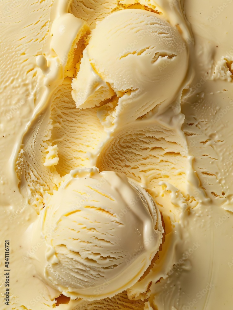 2 Vanilla ice cream scoop, closeup, creamy texture, soft lighting, vibrant backdrop 2 Vanilla ice cream scoop, closeup, creamy texture, soft lighting, vibrant backdrop