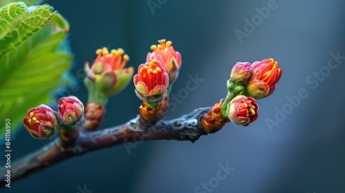 Blossoming stages of porang plant shoots photo
