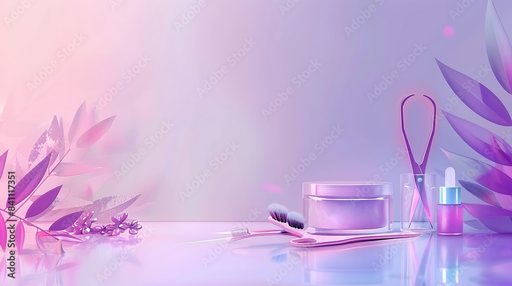 Sleek Minimalistic Background for Manicure Shop Featuring Flying Nail Files, Gel Polish, Scissors, and Flashy Website Design Elements Sleek Minimalistic Background for Manicure Shop Featuring Flying Nail Files, Gel Polish, Scissors, and Flashy Website Design Elements