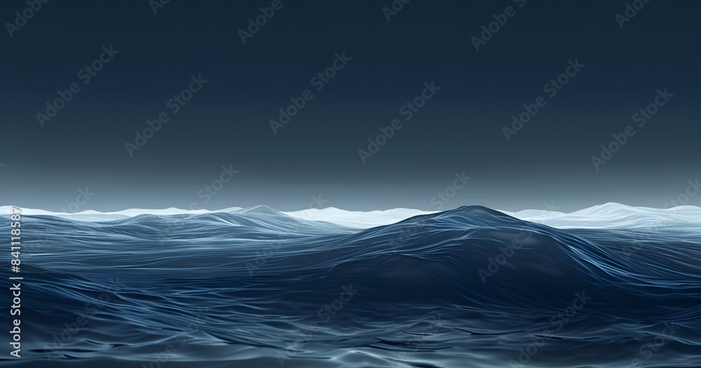Minimalist Digital Art Ocean Wave Background