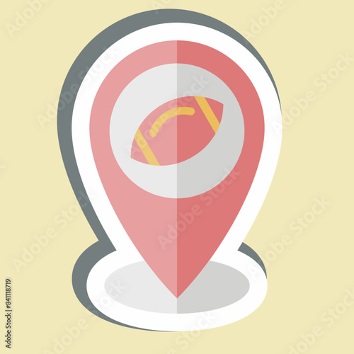 Sticker Place Holder. related to Rugby symbol. simple design illustration