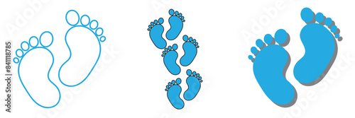 silhouette of baby feet icon over white background. vector illustration. Baby footprints icon isolated on white background. Baby feet sign. Set icons colorful. Vector Illustration.7891 