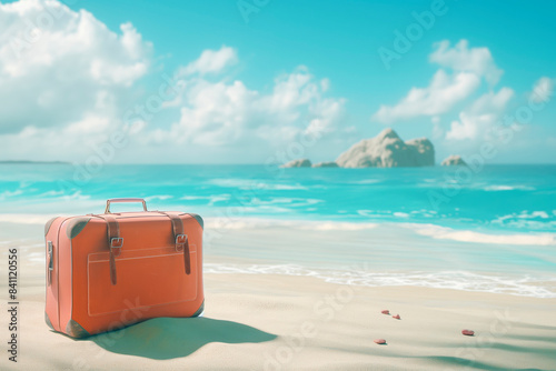 Beach travel summer holiday vacation concept background with copy space