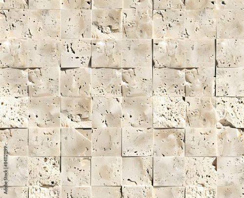 Cream Travertine Tile Seamless Texture photo