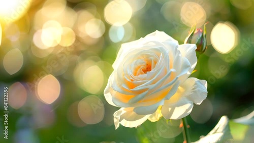 Wallpaper Mural white rose on garden beautiful flower, video looping background 4k Torontodigital.ca