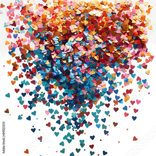 colorful confetti on a white background, perfect for creating a transparent image