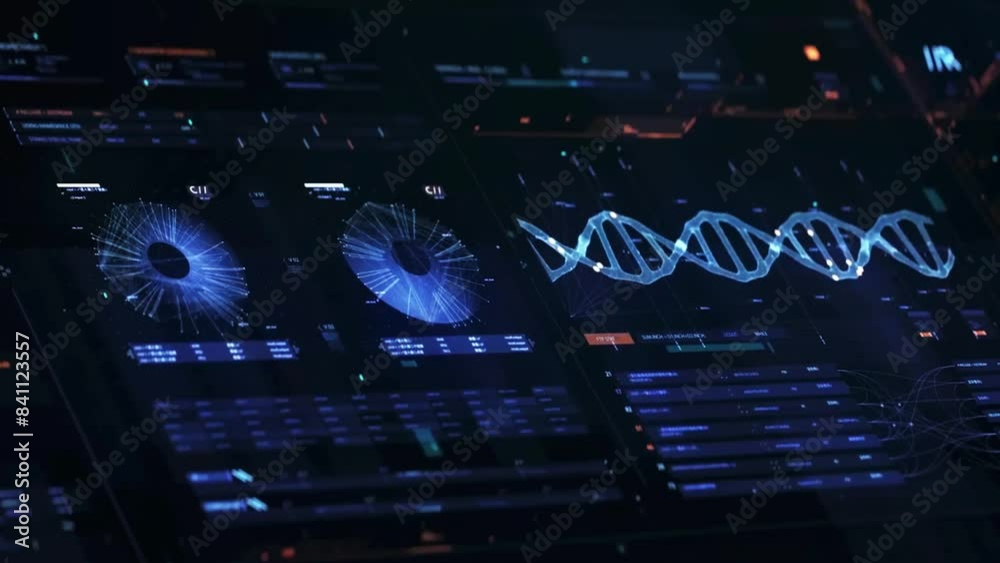 Futuristic DNA Hud And Infographic Elements Futuristic DNA Hud And Infographic Elements