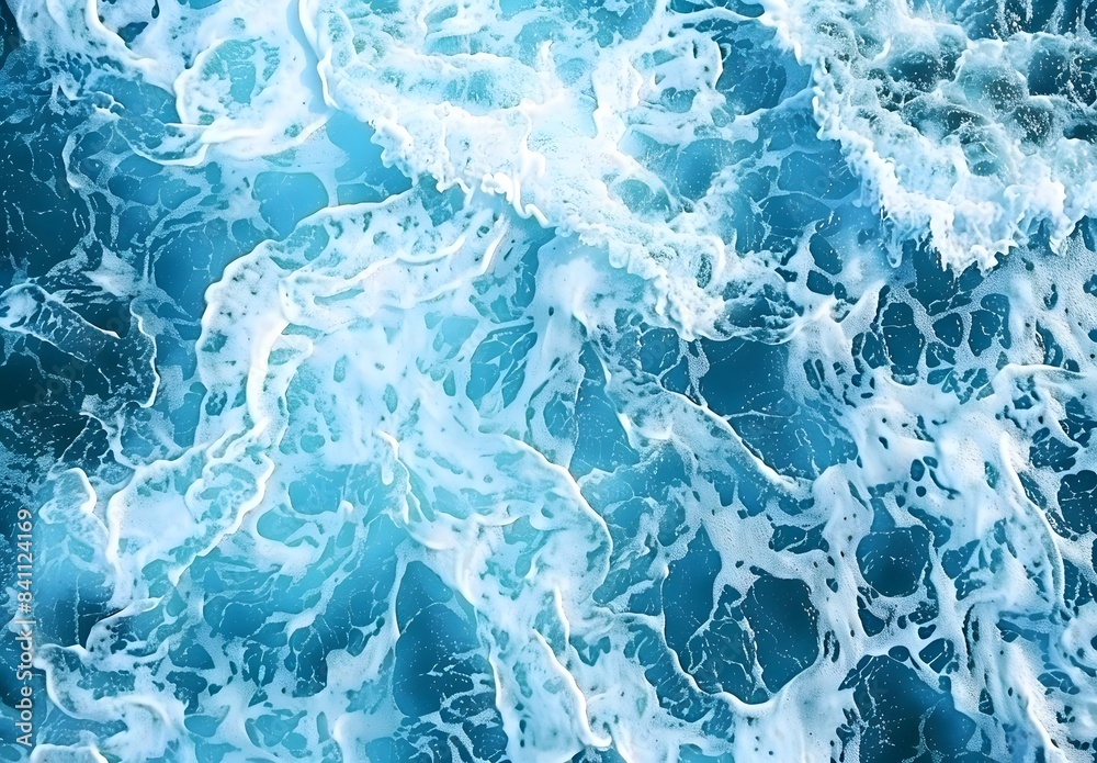Aerial View of Ocean Waves with Foam Aerial View of Ocean Waves with Foam