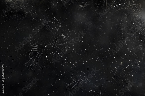 Dark Scratched Texture with White Dust and Stars photo