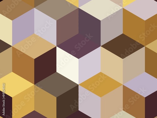 A background with squares in brown  yellow  and purple