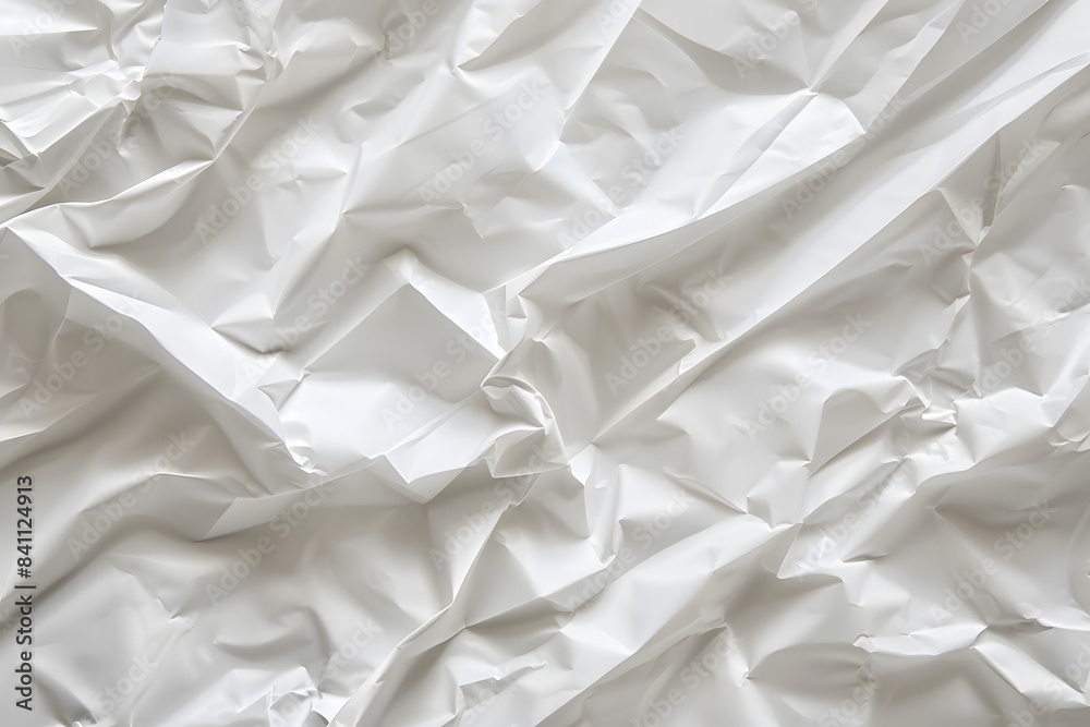 Obraz premium Abstract White Crumpled Paper Texture