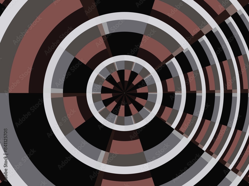 Circular pattern of black and white stripes, creating a mesmerizing visual contrast. Circular pattern of black and white stripes, creating a mesmerizing visual contrast.