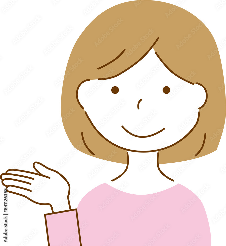 案内する女性のイラスト
